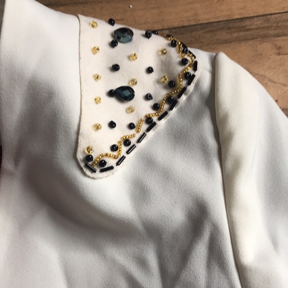 La Tucha white beaded long jacket size small - Picture 7 of 16